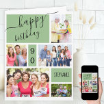 Any Age 5 Photo Collage Green Custom Birthday Card<br><div class="desc">Personalised birthday card for any age. The photo template is ready for you to add 5 of your favourite photos as well as the birthday person's name and age. Inside, the card reads "wishing you a fabulous birthday" and you also have the option to add your own custom message, sign...</div>