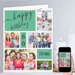 Any Age 5 Photo Collage Jade Personalized Birthday Card<br><div class="desc">Personalized birthday card for any age. The photo template is ready for you to add 5 of your favorite photos as well as the birthday person's name and age. Inside, the card reads "wishing you a fabulous birthday" and you also have the option to add your own custom message, sign...</div>