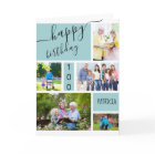 Any Age 5 Photo Collage Light Blue Custom Birthday