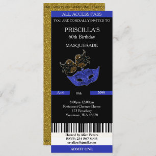 any age, 60th, Invitation Ticket Birthday Woman