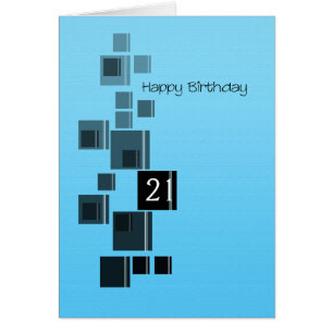 Any Age Abstract Design Blue Birthday Card