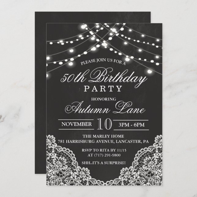 ANY AGE - Adult Birthday Party Invitation (Front/Back)
