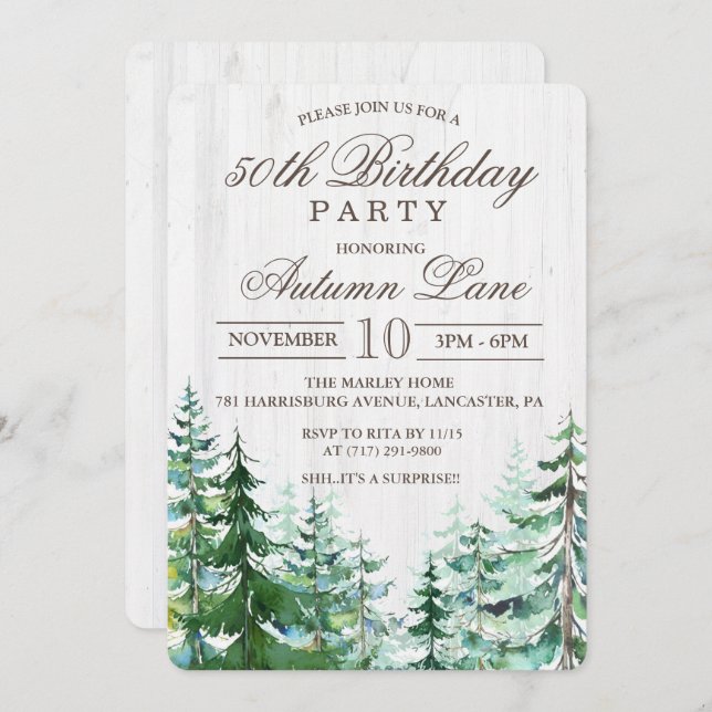 ANY AGE - Adult Birthday Party Invitation (Front/Back)