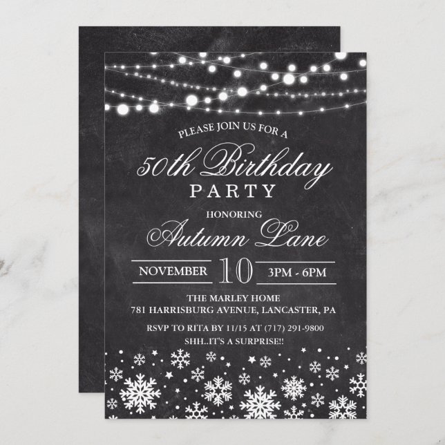 ANY AGE - Adult Birthday Party Invitation (Front/Back)