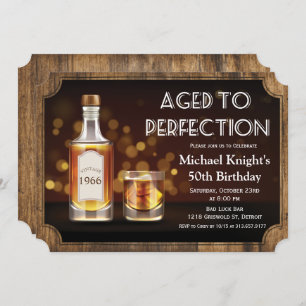 ANY AGE - Aged to Perfection Whiskey Birthday Invitation