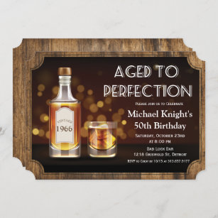 ANY AGE - Aged to Perfection Whiskey Birthday Invitation