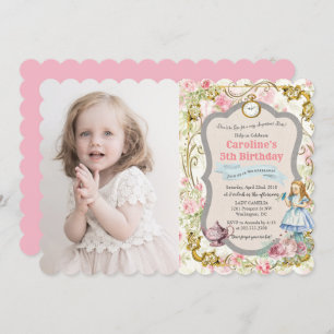 ANY AGE - Alice in Wonderland Birthday Invitation