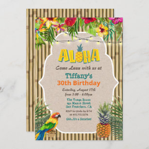 ANY AGE - Aloha Luau Tropical Birthday Invitation