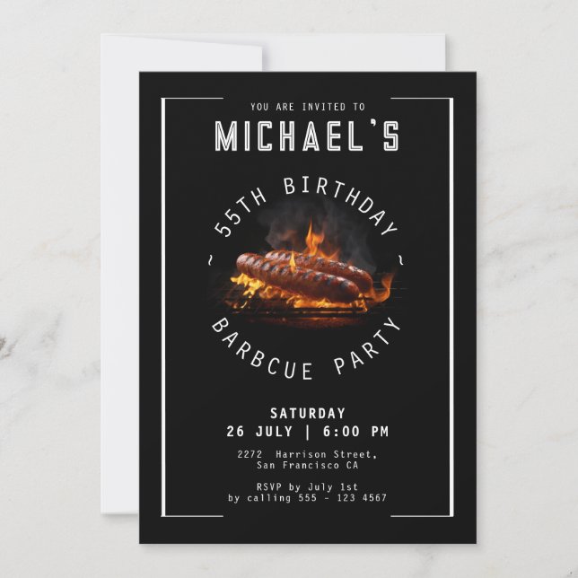 Any Age Barbecue Birthday Party  Invitation (Front)