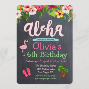 ANY AGE - Birthday Aloha Luau Tropical Invitation