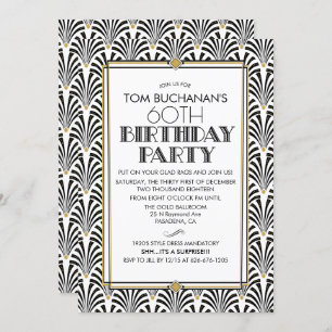 ANY AGE -  Birthday Art Deco Gatsby invitation