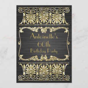Any Age Birthday Art Deco Greek Arabesque Invitation