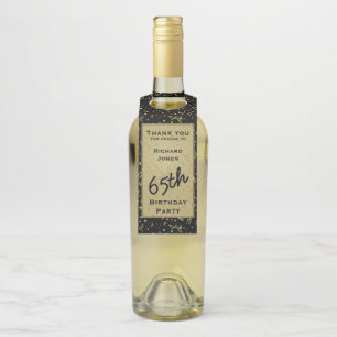 Any Age Birthday - Black/Gold Over-the-hill Bottle Tag