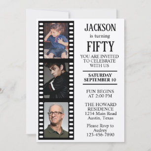 Any Age Birthday Invitation with Photos