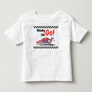 Any Age Birthday Ready Set Go Red Blue Race Car Toddler T-Shirt