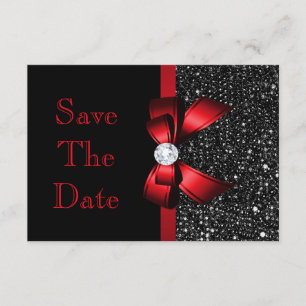 Any Age Birthday Save The Date Black and Red