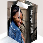 Any Age Birthday Trendy Personalised Photo Medium Medium Gift Bag<br><div class="desc">Elevate your birthday present with a personalised photo gift bag! This simple and stylish design, showcases a favourite photo that is repeated on both sides, and extends around the entire bag. A photo with a dark background will work best for the white lettering to stand out. The greeting 'Happy Birthday'...</div>