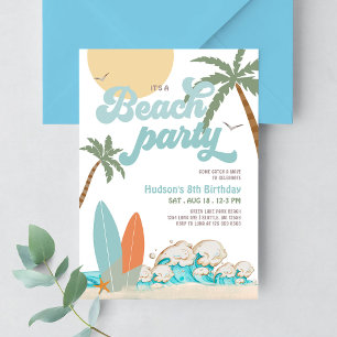 ANY AGE Boy Surfing Beach Party Birthday Party Invitation