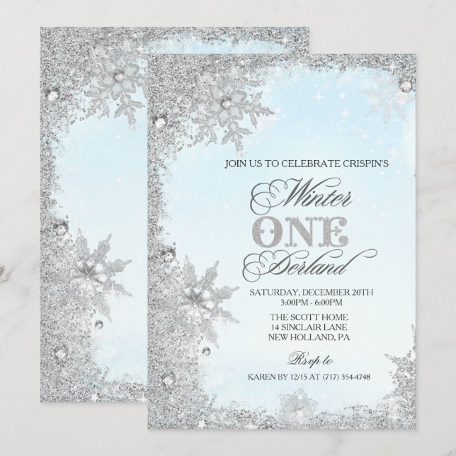 ANY AGE - Boy Winter Holiday Birthday Invitation (Front/Back)