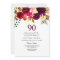 Any Age Burgundy Floral 90th Birthday Party Invite