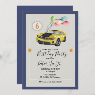ANY AGE - Car Boy Birthday Party Invitation