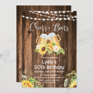 ANY AGE - Cheers and Beers Birthday Invitation