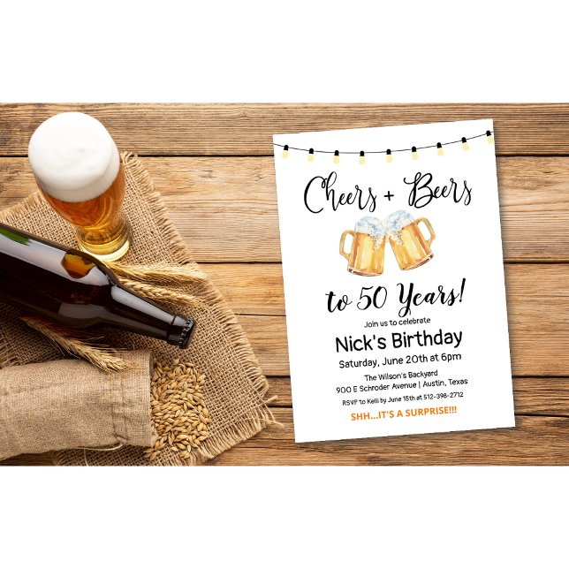 ANY AGE - Cheers and Beers Birthday Invitation (Creator Uploaded)