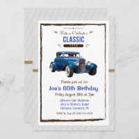ANY AGE - Classic Car Vintage Birthday Invitation
