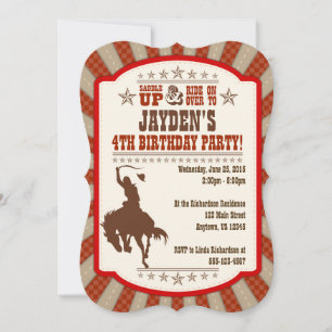 Any Age Cowboy Rodeo Birthday Party Invitation