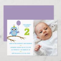 Any Age Cute Owl Baby or Toddler Boys Birthday