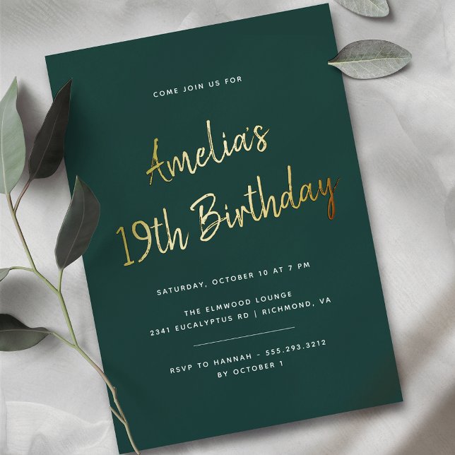 Any Age | Dark Emerald Green and Gold Birthday (Creator Uploaded)