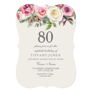 elegant 80th birthday invitations