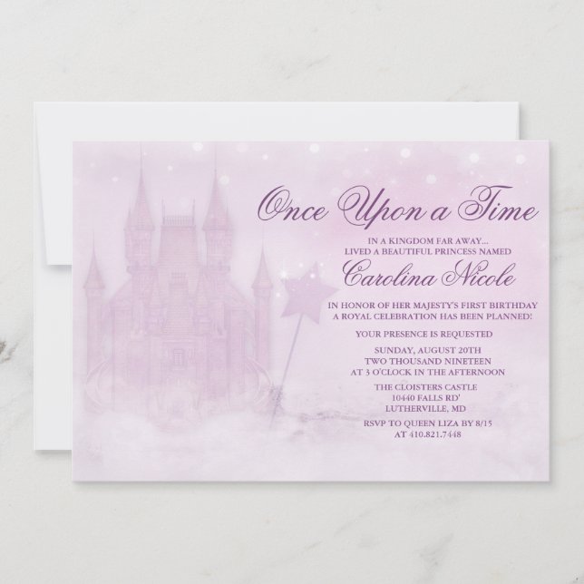 ANY AGE - Fairytale Castle Birthday Invitation (Front)