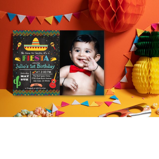 ANY AGE - Fiesta Mexican Birthday Chalk Invitation (Creator Uploaded)