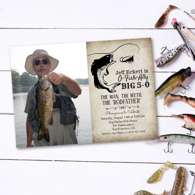 ANY AGE - Fishing Birthday Photo Invitation (Creator Uploaded)