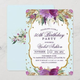 ANY AGE - Floral Birthday Party Invitation
