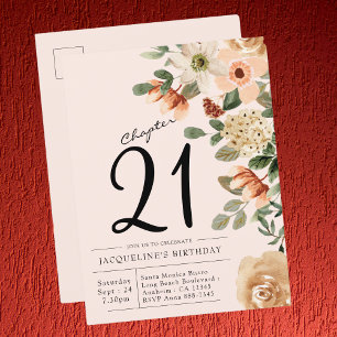 Any Age Floral Watercolor Birthday Invitation
