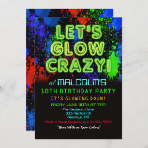 ANY AGE - Glow Party Birthday Invitation