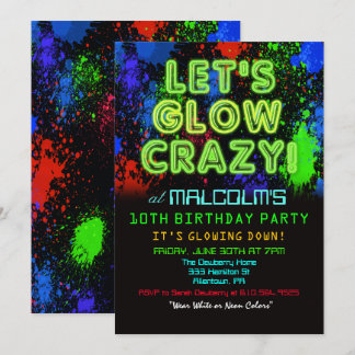 ANY AGE - Glow Party Birthday Invitation