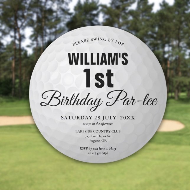 Any Age Golf Birthday Party Golf Ball Invitation (Any Age Golf Birthday Party Golf Ball Invitation)