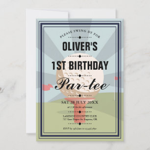 Any Age Golf Partee Birthday Party  Invitation