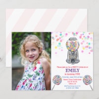 ANY AGE - Gumball Candy Sweet Birthday Invitation