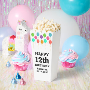 Any Age Happy Birthday Personalised Kids Popcorn Favour Box