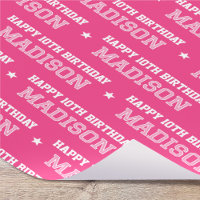 Any Age Happy Birthday Retro Custom Pink White