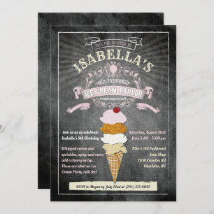 ANY AGE - Ice Cream Parlour Birthday Invitation