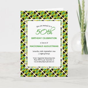 Any Age   JAMAICA Flag   50th BIRTHDAY Invitation