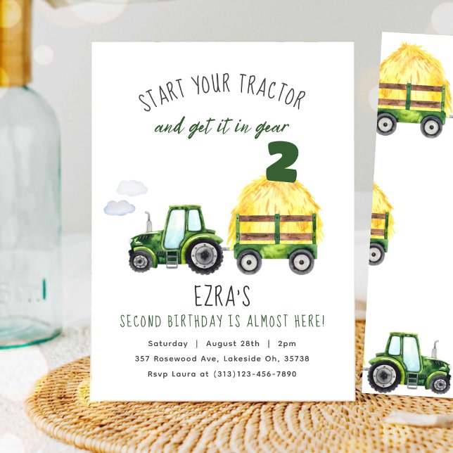 Any Age Kids Tractor Birthday Invitation (Creator Uploaded)
