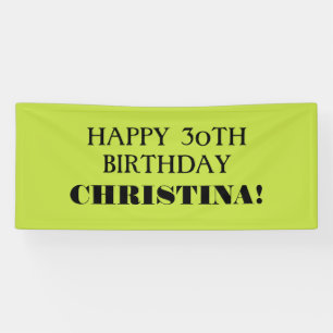 Any Age Lime Green Black Happy Birthday Banner
