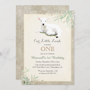 ANY AGE - Little Lamb Birthday Invitation