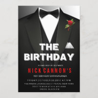 ANY AGE - Male Birthday Party Tuxedo Invitation